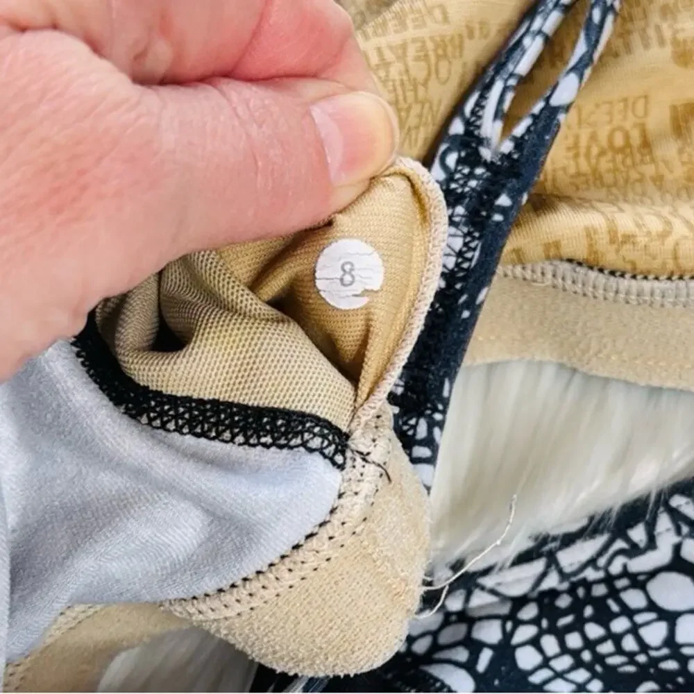 Lululemon Glacier Lace Black and White Flow Y Bra